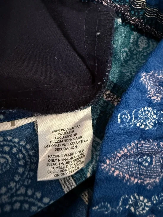 LOFT Blue Paisley-Print Flowy Shorts - Picture 5 of 6